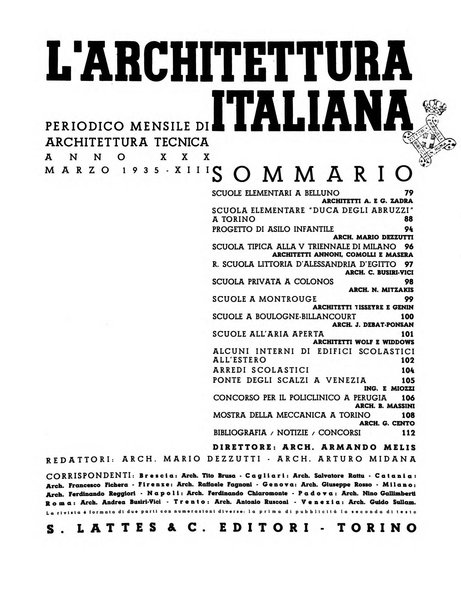 L'architettura italiana periodico mensile di costruzione e di architettura pratica