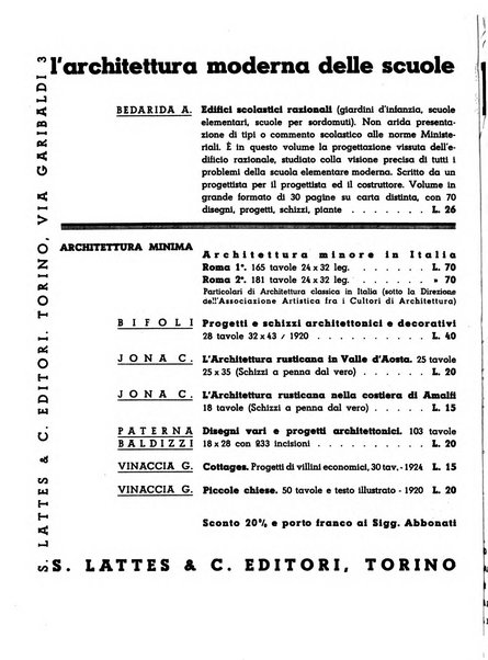 L'architettura italiana periodico mensile di costruzione e di architettura pratica