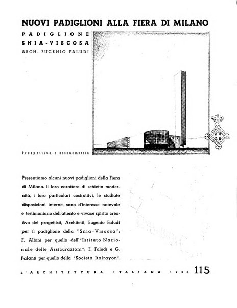 L'architettura italiana periodico mensile di costruzione e di architettura pratica