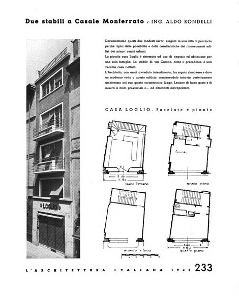 L'architettura italiana periodico mensile di costruzione e di architettura pratica