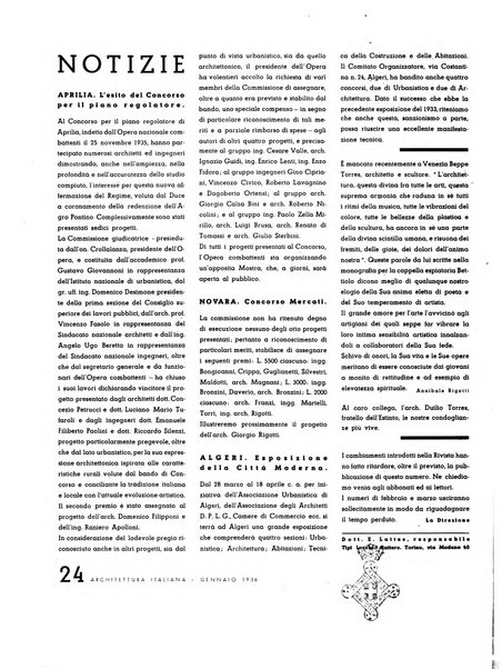 L'architettura italiana periodico mensile di costruzione e di architettura pratica