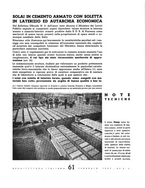 L'architettura italiana periodico mensile di costruzione e di architettura pratica