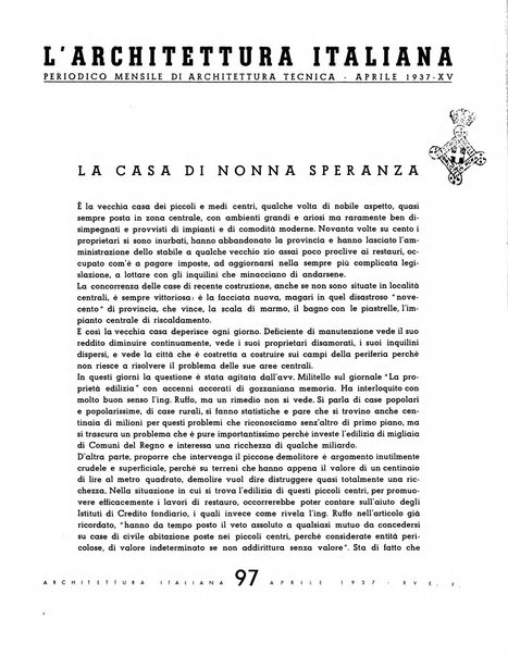 L'architettura italiana periodico mensile di costruzione e di architettura pratica