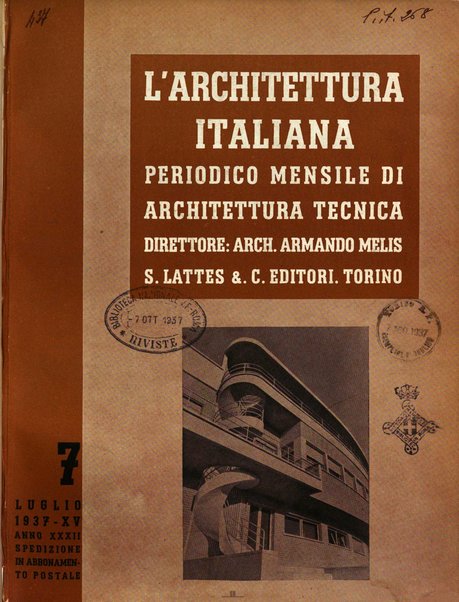 L'architettura italiana periodico mensile di costruzione e di architettura pratica