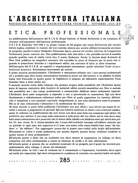 L'architettura italiana periodico mensile di costruzione e di architettura pratica