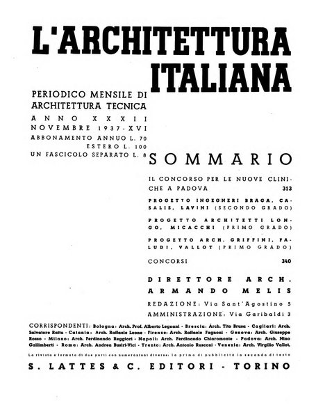 L'architettura italiana periodico mensile di costruzione e di architettura pratica