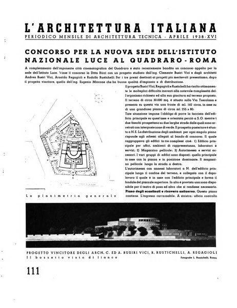 L'architettura italiana periodico mensile di costruzione e di architettura pratica