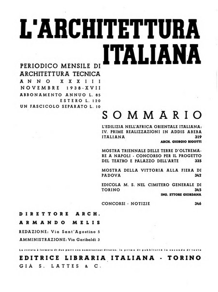 L'architettura italiana periodico mensile di costruzione e di architettura pratica