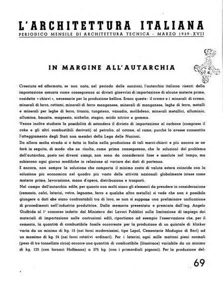 L'architettura italiana periodico mensile di costruzione e di architettura pratica