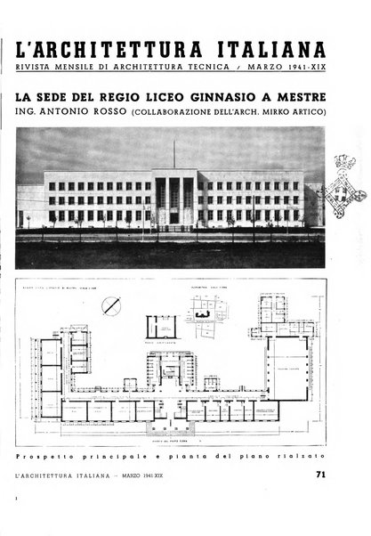 L'architettura italiana periodico mensile di costruzione e di architettura pratica