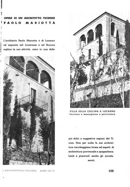 L'architettura italiana periodico mensile di costruzione e di architettura pratica