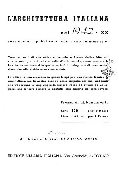 L'architettura italiana periodico mensile di costruzione e di architettura pratica