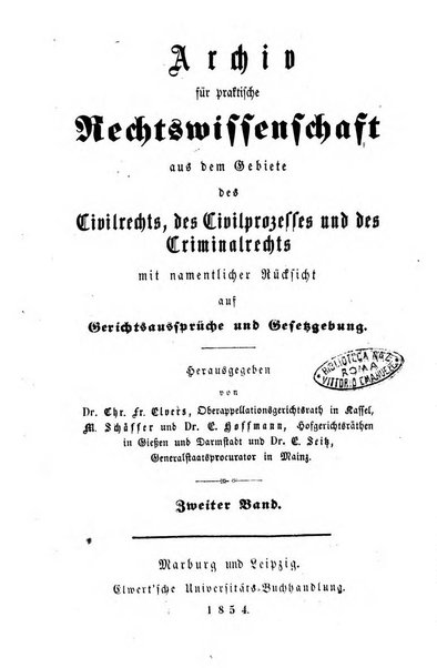 Archiv fur praktische Rechtswissenschaft