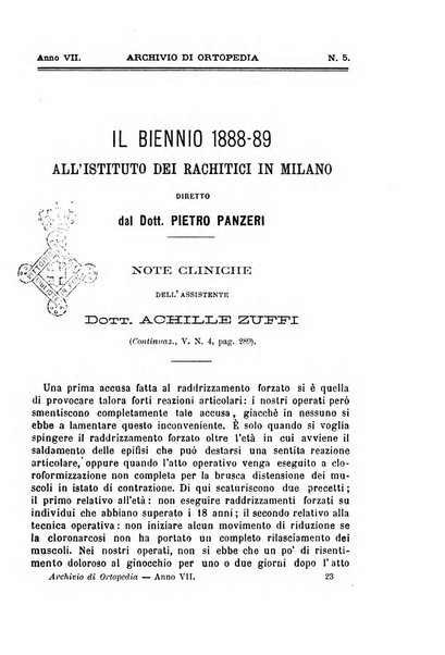 Archivio di ortopedia pubblicazione ufficiale del Pio istituto dei rachitici <1924-1950>