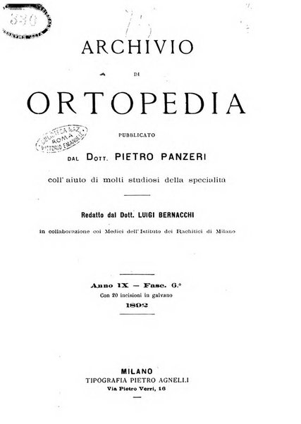 Archivio di ortopedia pubblicazione ufficiale del Pio istituto dei rachitici <1924-1950>