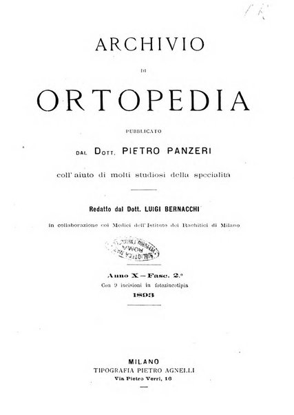 Archivio di ortopedia pubblicazione ufficiale del Pio istituto dei rachitici <1924-1950>