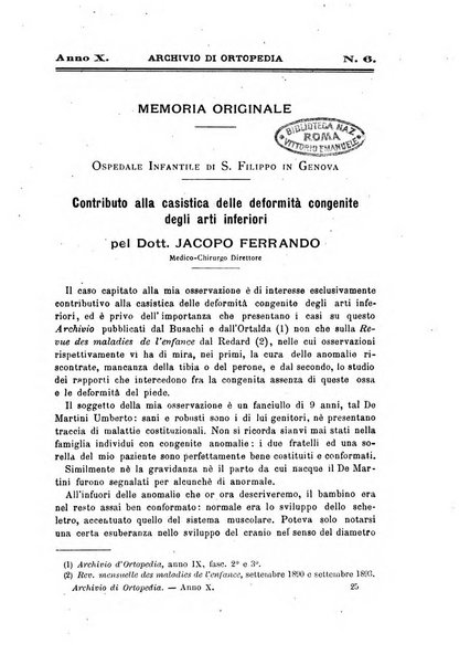 Archivio di ortopedia pubblicazione ufficiale del Pio istituto dei rachitici <1924-1950>