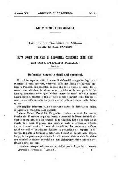 Archivio di ortopedia pubblicazione ufficiale del Pio istituto dei rachitici <1924-1950>