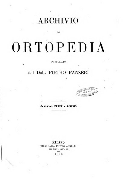 Archivio di ortopedia pubblicazione ufficiale del Pio istituto dei rachitici <1924-1950>