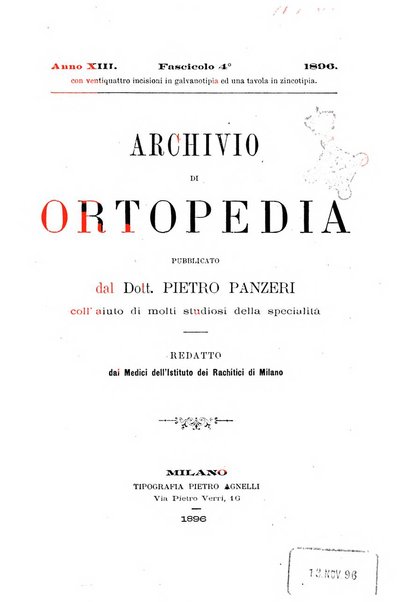 Archivio di ortopedia pubblicazione ufficiale del Pio istituto dei rachitici <1924-1950>