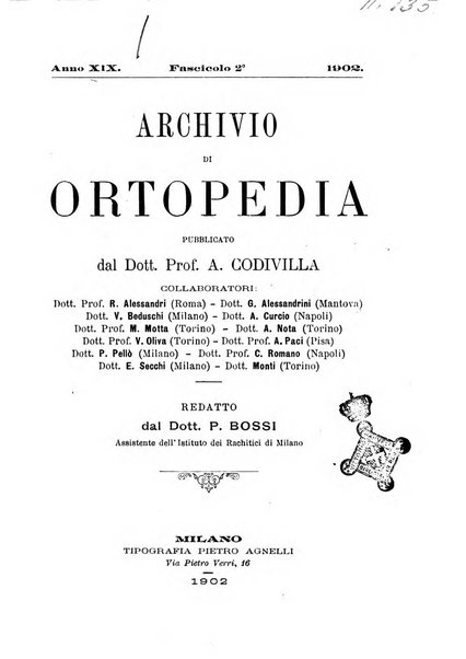 Archivio di ortopedia pubblicazione ufficiale del Pio istituto dei rachitici <1924-1950>