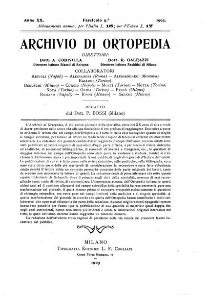 Archivio di ortopedia pubblicazione ufficiale del Pio istituto dei rachitici <1924-1950>