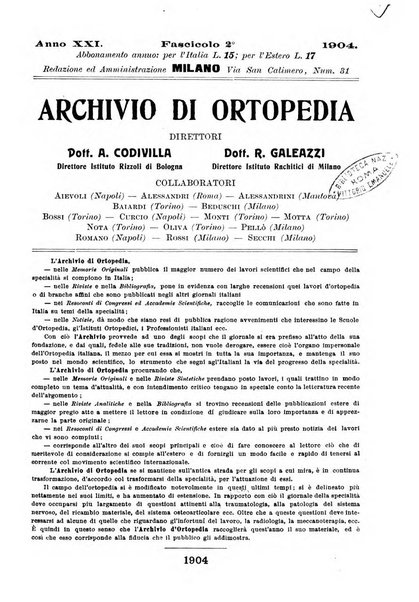 Archivio di ortopedia pubblicazione ufficiale del Pio istituto dei rachitici <1924-1950>