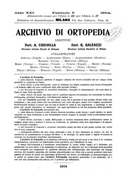 Archivio di ortopedia pubblicazione ufficiale del Pio istituto dei rachitici <1924-1950>