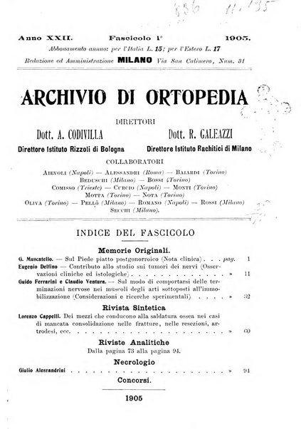 Archivio di ortopedia pubblicazione ufficiale del Pio istituto dei rachitici <1924-1950>