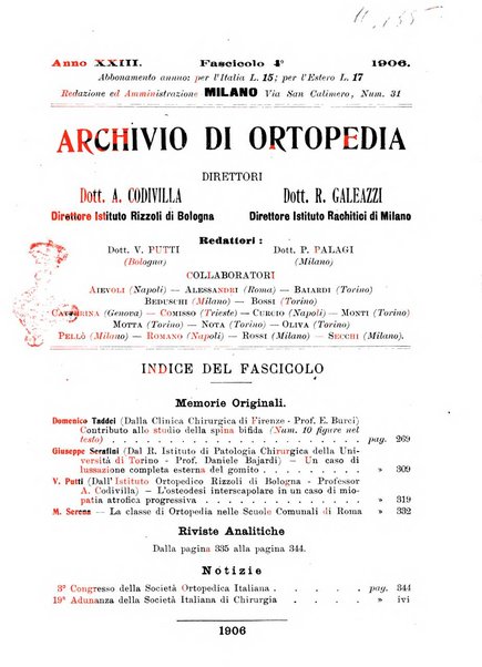 Archivio di ortopedia pubblicazione ufficiale del Pio istituto dei rachitici <1924-1950>