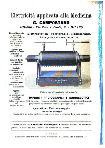 Archivio di ortopedia pubblicazione ufficiale del Pio istituto dei rachitici <1924-1950>