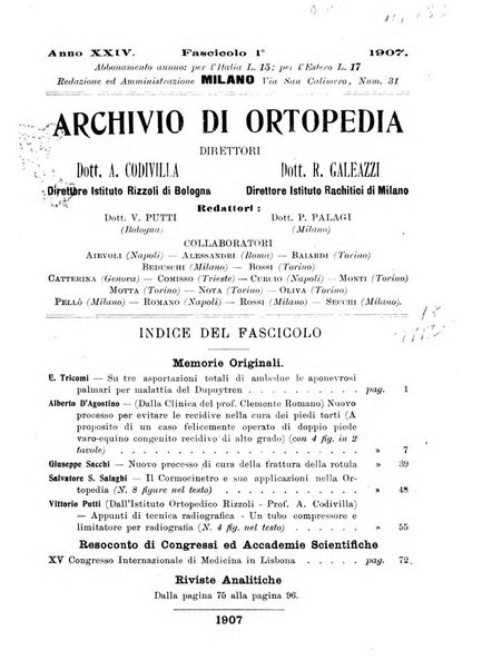 Archivio di ortopedia pubblicazione ufficiale del Pio istituto dei rachitici <1924-1950>