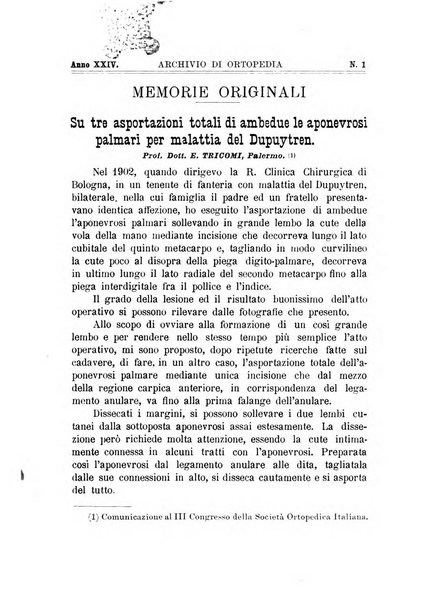 Archivio di ortopedia pubblicazione ufficiale del Pio istituto dei rachitici <1924-1950>