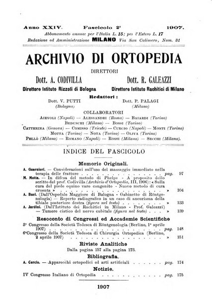 Archivio di ortopedia pubblicazione ufficiale del Pio istituto dei rachitici <1924-1950>