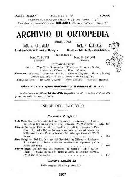 Archivio di ortopedia pubblicazione ufficiale del Pio istituto dei rachitici <1924-1950>