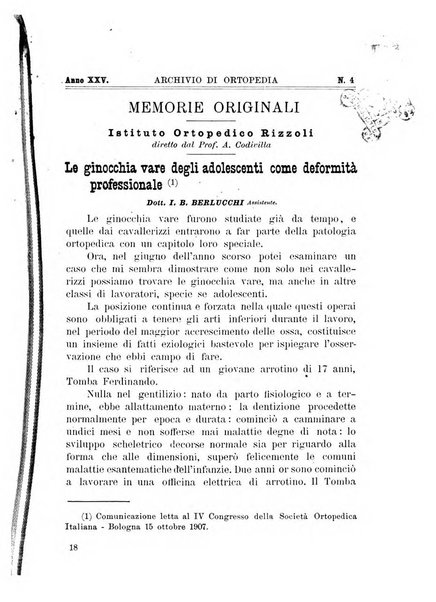 Archivio di ortopedia pubblicazione ufficiale del Pio istituto dei rachitici <1924-1950>