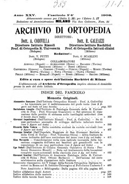 Archivio di ortopedia pubblicazione ufficiale del Pio istituto dei rachitici <1924-1950>