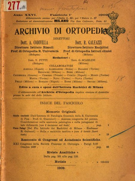 Archivio di ortopedia pubblicazione ufficiale del Pio istituto dei rachitici <1924-1950>