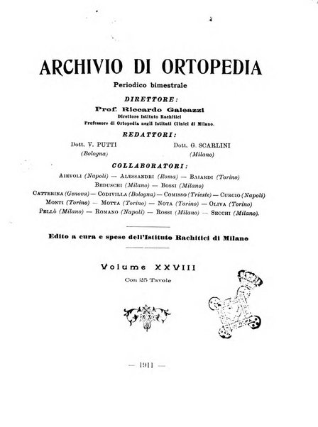 Archivio di ortopedia pubblicazione ufficiale del Pio istituto dei rachitici <1924-1950>