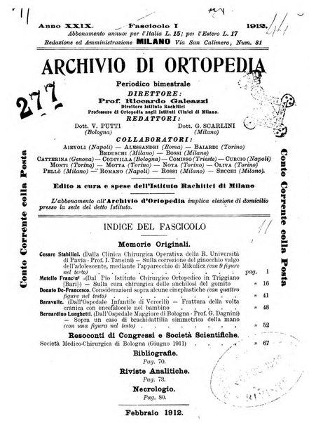 Archivio di ortopedia pubblicazione ufficiale del Pio istituto dei rachitici <1924-1950>