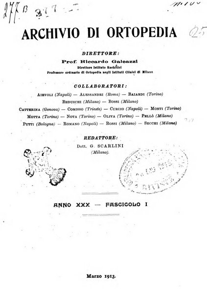 Archivio di ortopedia pubblicazione ufficiale del Pio istituto dei rachitici <1924-1950>