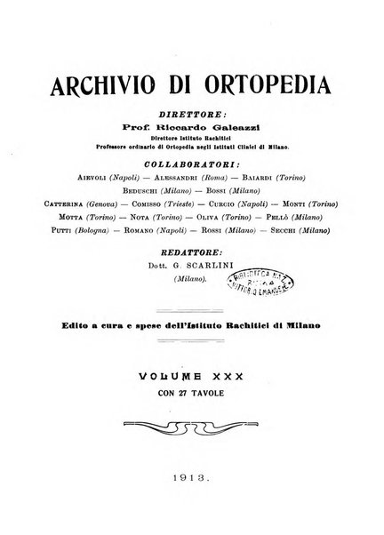 Archivio di ortopedia pubblicazione ufficiale del Pio istituto dei rachitici <1924-1950>