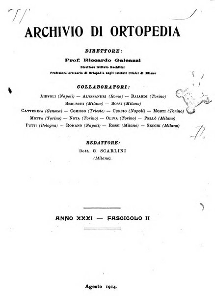 Archivio di ortopedia pubblicazione ufficiale del Pio istituto dei rachitici <1924-1950>