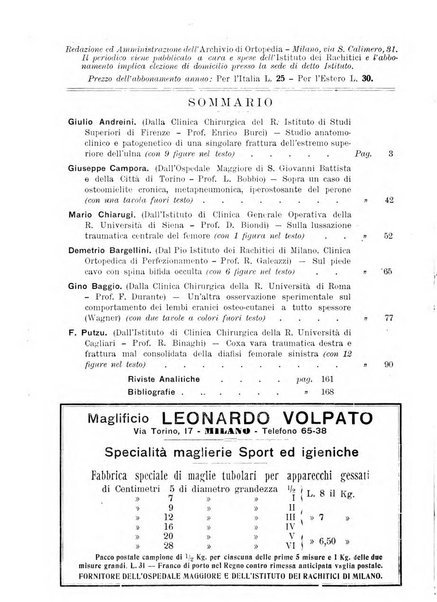 Archivio di ortopedia pubblicazione ufficiale del Pio istituto dei rachitici <1924-1950>