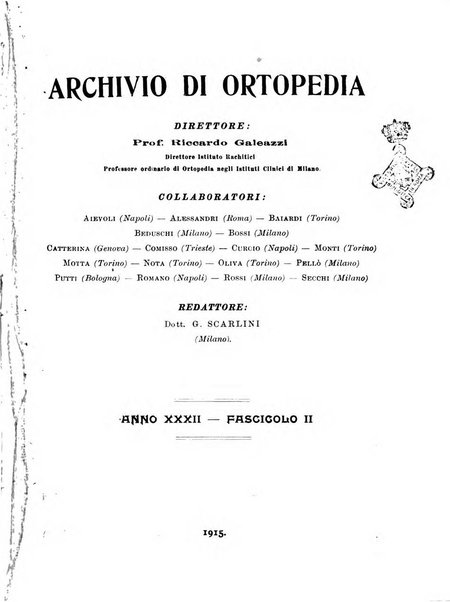 Archivio di ortopedia pubblicazione ufficiale del Pio istituto dei rachitici <1924-1950>