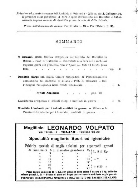 Archivio di ortopedia pubblicazione ufficiale del Pio istituto dei rachitici <1924-1950>