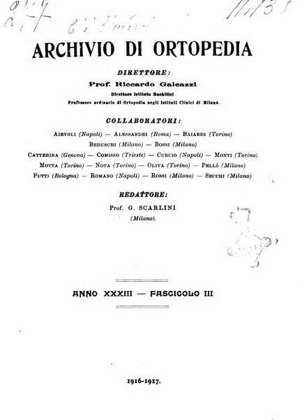 Archivio di ortopedia pubblicazione ufficiale del Pio istituto dei rachitici <1924-1950>