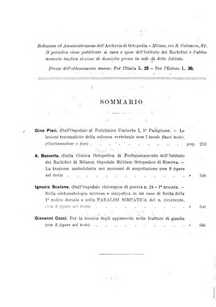 Archivio di ortopedia pubblicazione ufficiale del Pio istituto dei rachitici <1924-1950>