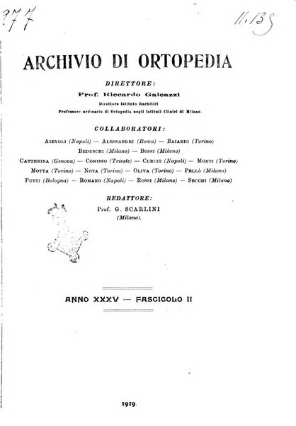 Archivio di ortopedia pubblicazione ufficiale del Pio istituto dei rachitici <1924-1950>