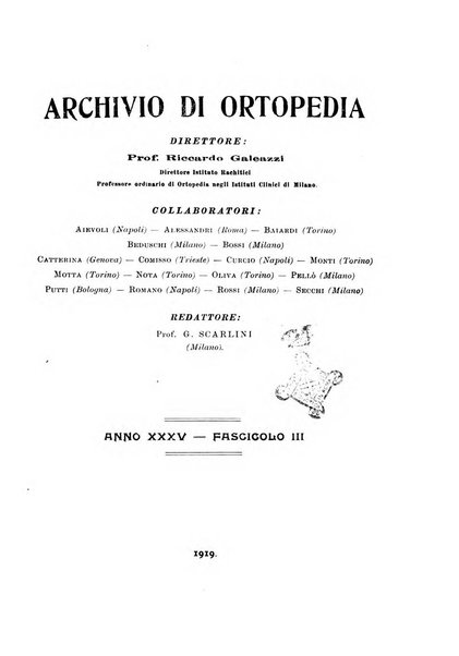 Archivio di ortopedia pubblicazione ufficiale del Pio istituto dei rachitici <1924-1950>